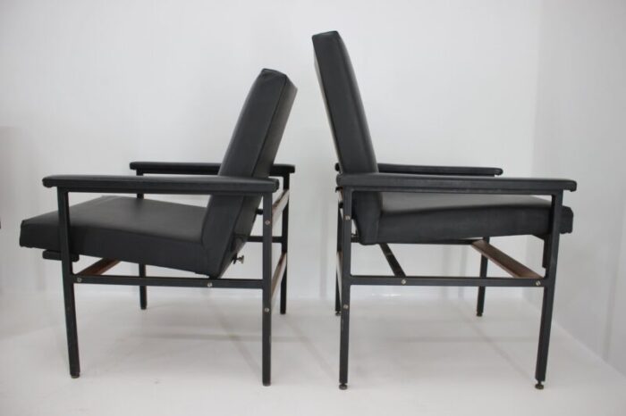 black leatherette armchair 1970s 5