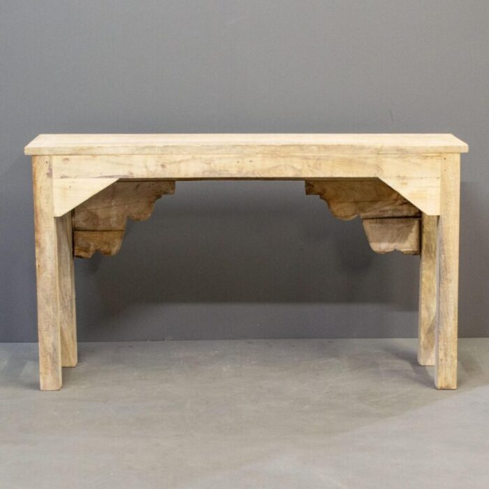 bleached console or sofa table crafted from a traditional rajasthani architectural remnants 0503