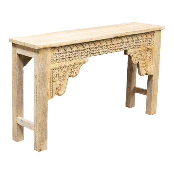 bleached console or sofa table crafted from a traditional rajasthani architectural remnants 2027