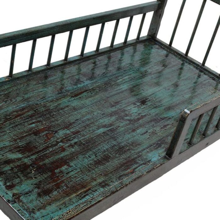 blue lacquer daybed with rails 1920s 4