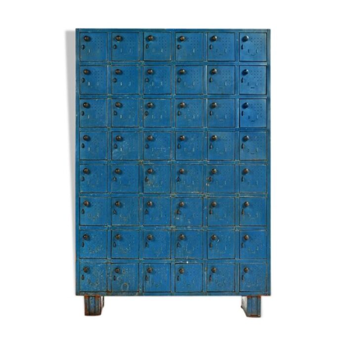 blue metal workshop dresser 1940s 1