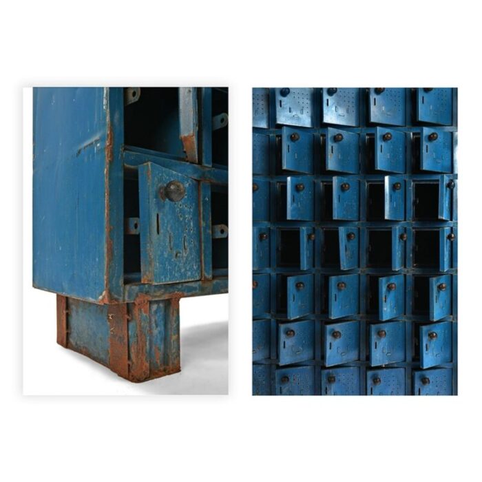 blue metal workshop dresser 1940s 5