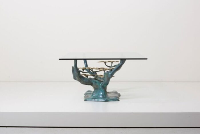 brass bonsai side table in the style of willy daro 1960s 2