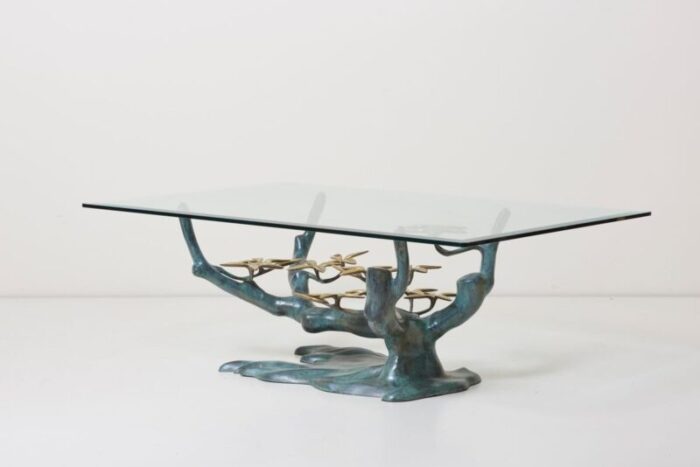 brass bonsai side table in the style of willy daro 1960s 8