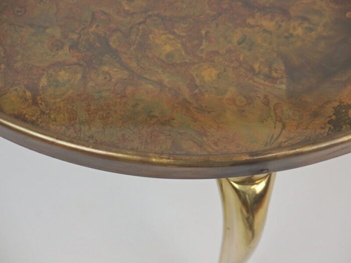 bronze and glass pedestal table 1950s 3