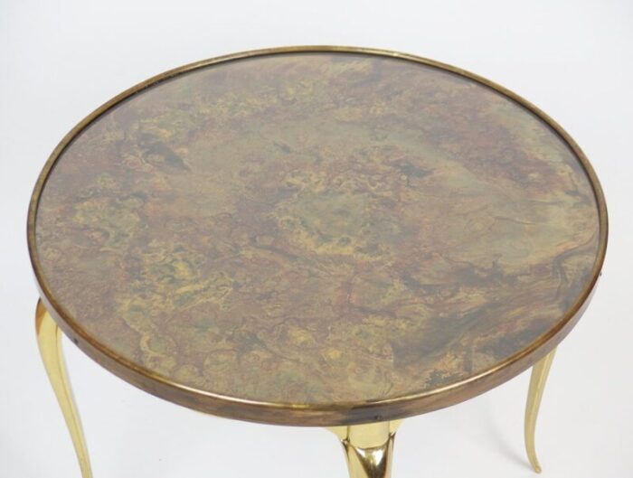 bronze and glass pedestal table 1950s 4