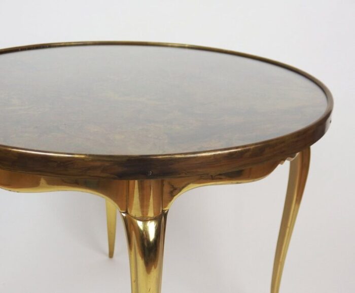 bronze and glass pedestal table 1950s 6