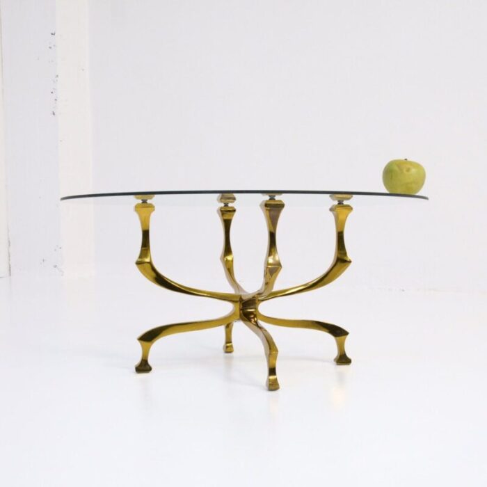 bronze coffee table by willy daro 1970s 21