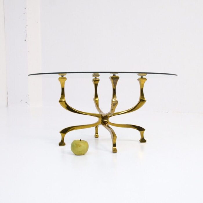 bronze coffee table by willy daro 1970s 22