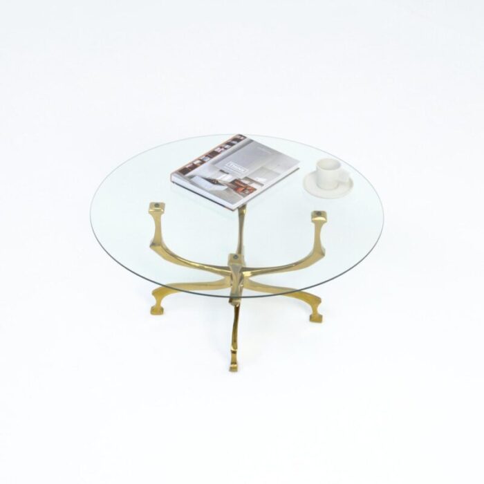 bronze coffee table by willy daro 1970s 3