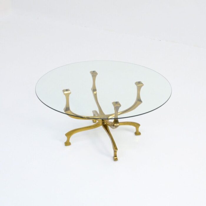 bronze coffee table by willy daro 1970s 4