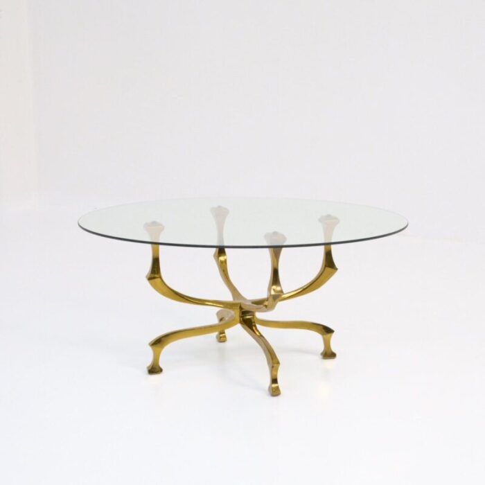 bronze coffee table by willy daro 1970s 5