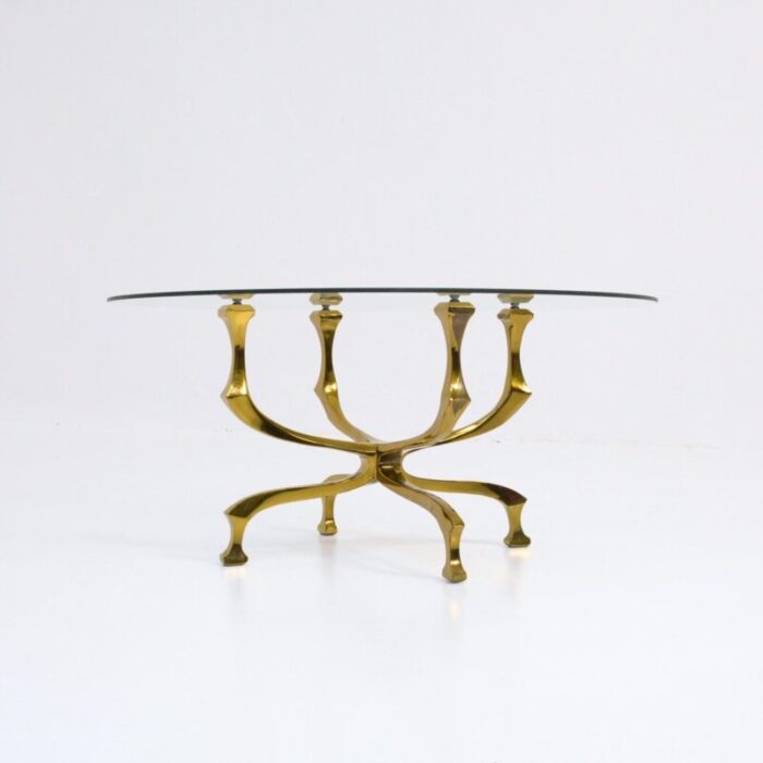 bronze coffee table by willy daro 1970s 7