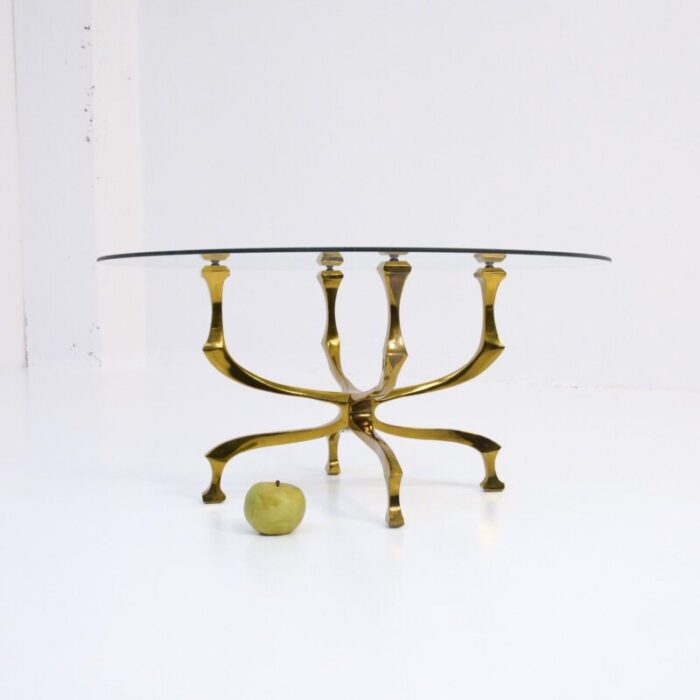 bronze coffee table by willy daro 1970s 9