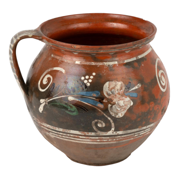 brown hand painted earthenware pottery hungary circa 1900 5603