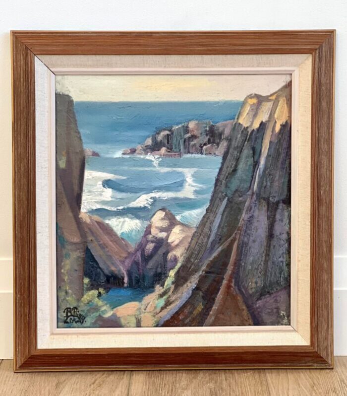 c 1950s sparkling seascape original oil painting by swedish artist ragnar ring 1429