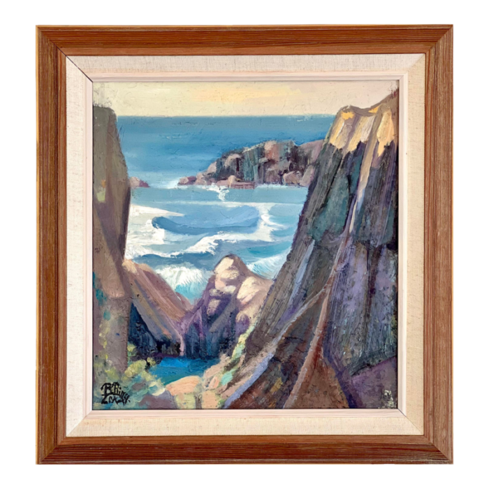 c 1950s sparkling seascape original oil painting by swedish artist ragnar ring 4812