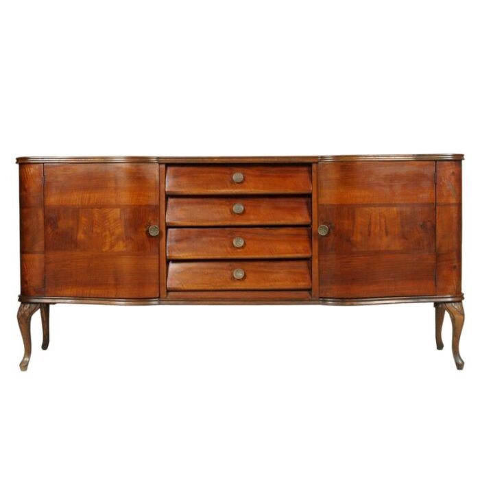 carved walnut and burl walnut chippendale sideboard from testolini e salviati 1920s 10