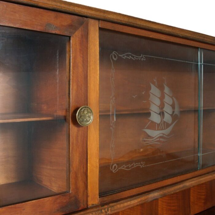 carved walnut and burl walnut chippendale sideboard from testolini e salviati 1920s 5