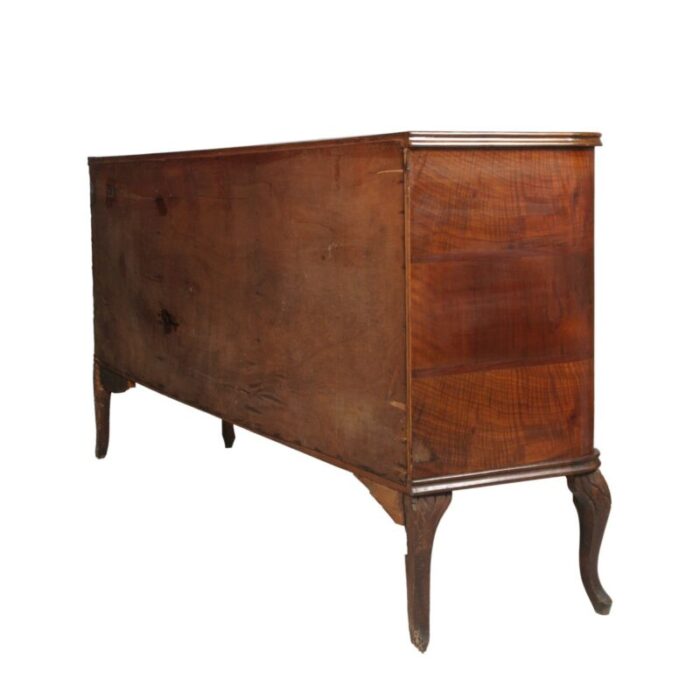 carved walnut and burl walnut chippendale sideboard from testolini e salviati 1920s 9