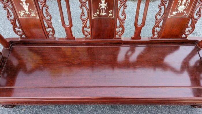 carved wood sofa chinese mother of pearl inlay royal palace couch 6263