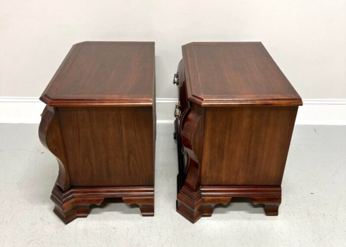 century cardella collection cherry italian provincial bombe two drawer nightstands pair 0870