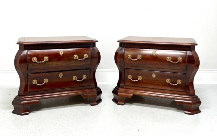 century cardella collection cherry italian provincial bombe two drawer nightstands pair 5286