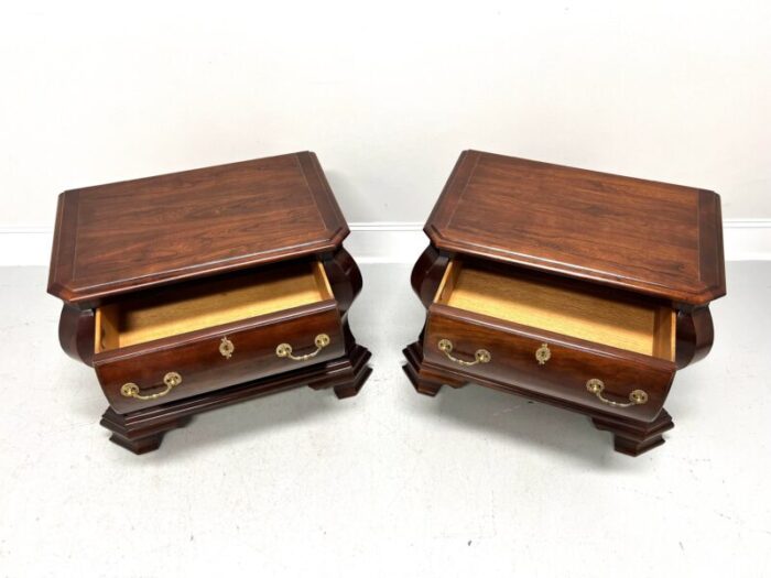 century cardella collection cherry italian provincial bombe two drawer nightstands pair 5858