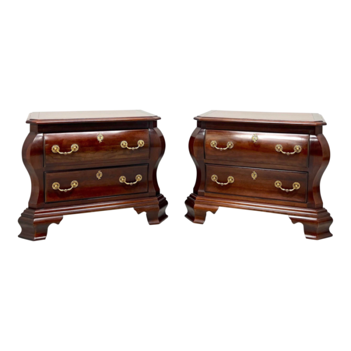 century cardella collection cherry italian provincial bombe two drawer nightstands pair 6950