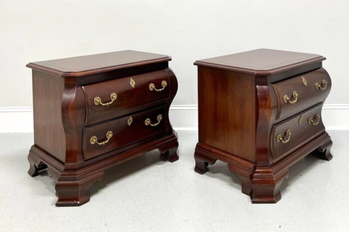 century cardella collection cherry italian provincial bombe two drawer nightstands pair 8507