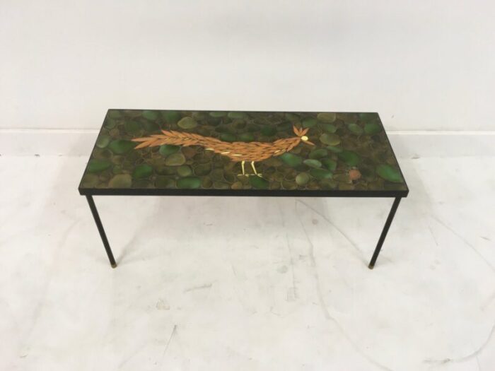 ceramic brass and steel coffee table 1960s 1