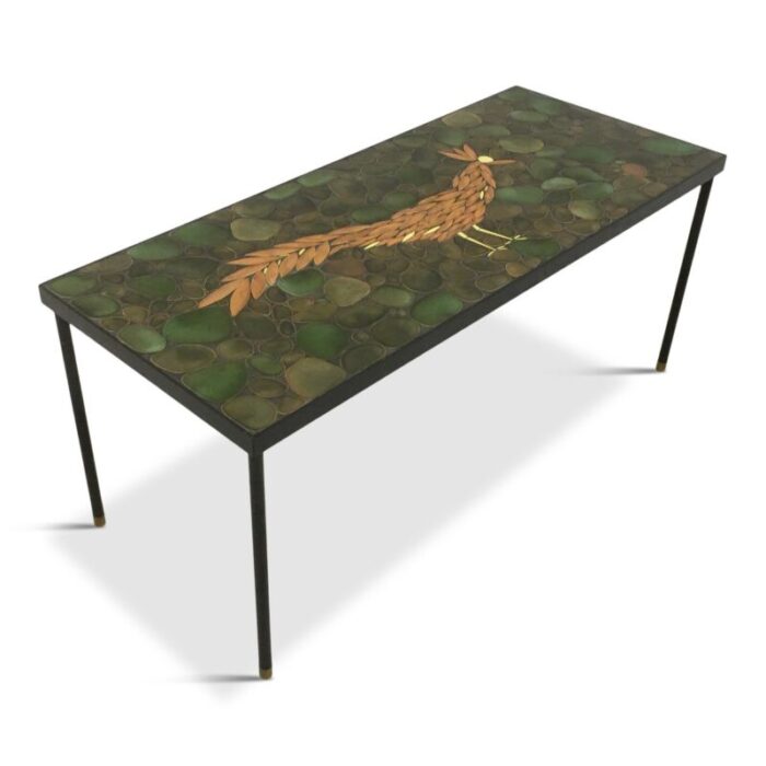 ceramic brass and steel coffee table 1960s 10