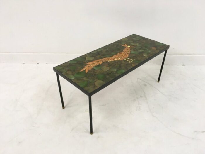 ceramic brass and steel coffee table 1960s 4