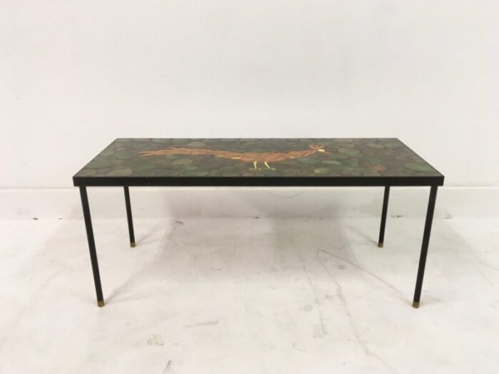 ceramic brass and steel coffee table 1960s 6