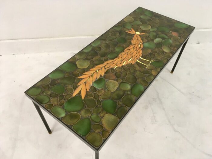 ceramic brass and steel coffee table 1960s 9