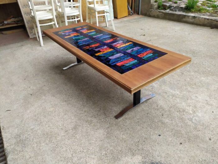 ceramic coffee table with abstract decoration 1960s 4