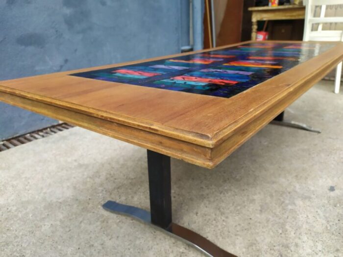 ceramic coffee table with abstract decoration 1960s 6