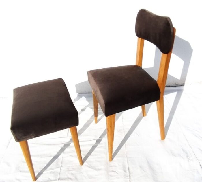 chair and stool 1960s set of 2 1