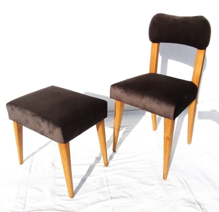 chair and stool 1960s set of 2 7