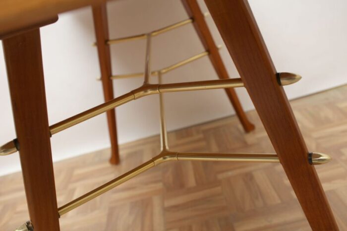 cherry wood and brass coffee table 1950s 10