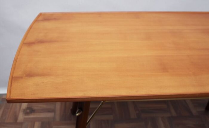 cherry wood and brass coffee table 1950s 7