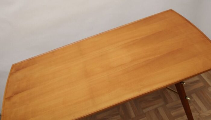 cherry wood and brass coffee table 1950s 8