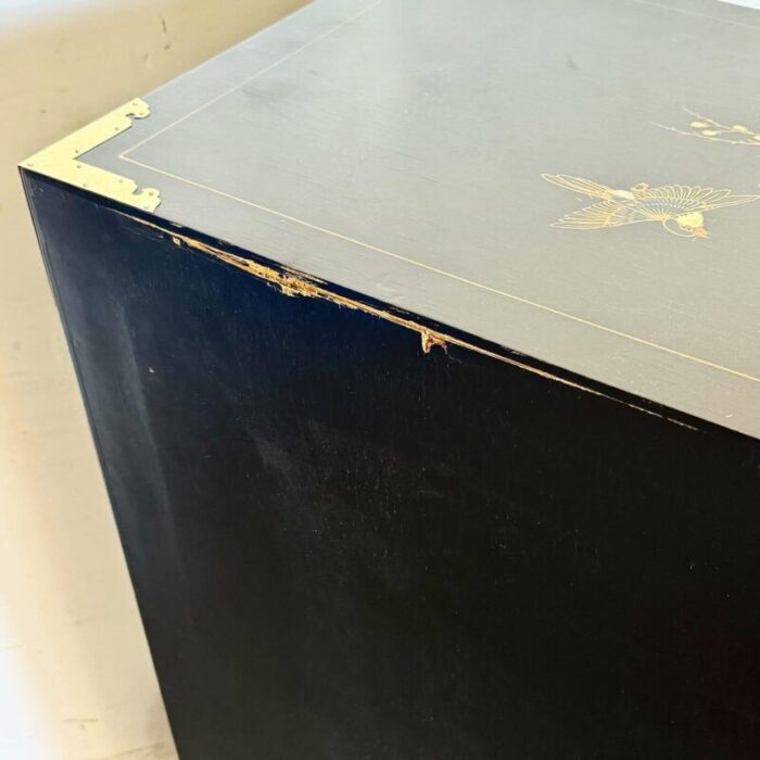 chinese black and gold and hand painted armoirechest of drawers 2599