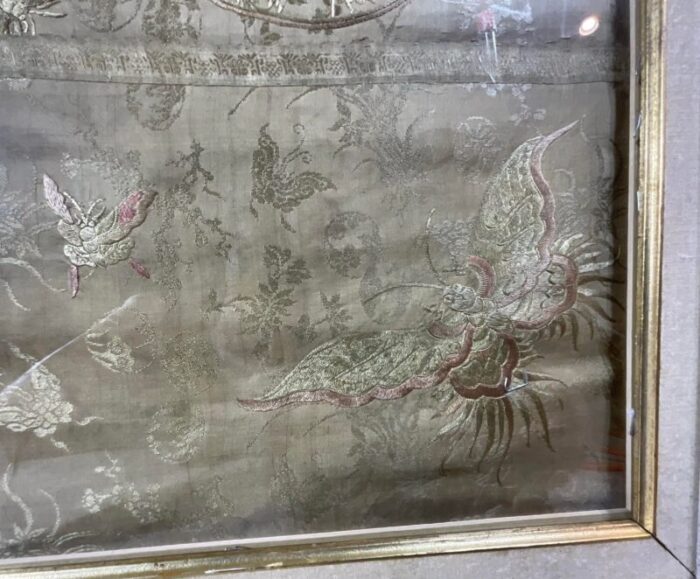 chinese dragon framed silk textile embroidery 4181