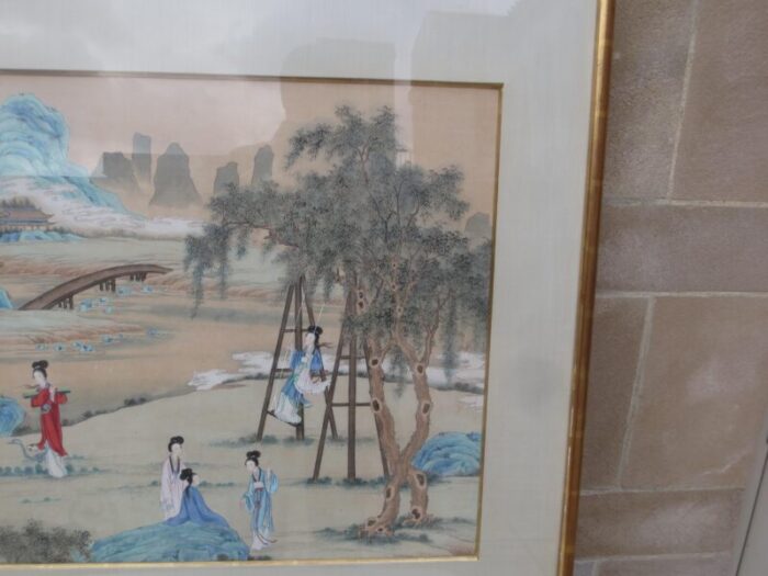 chinese maidens in a landscape watercolor 1612