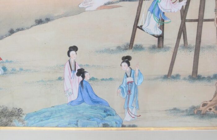 chinese maidens in a landscape watercolor 4175