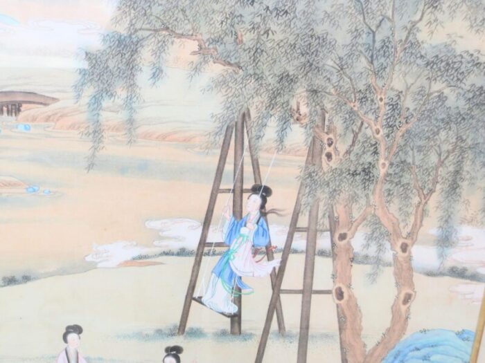 chinese maidens in a landscape watercolor 4912