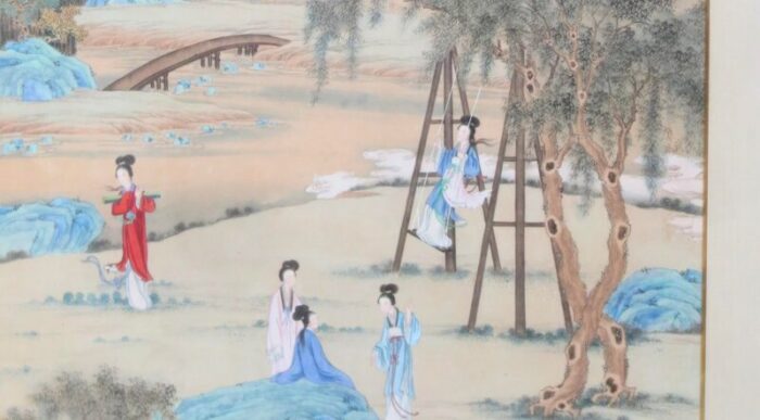 chinese maidens in a landscape watercolor 4950