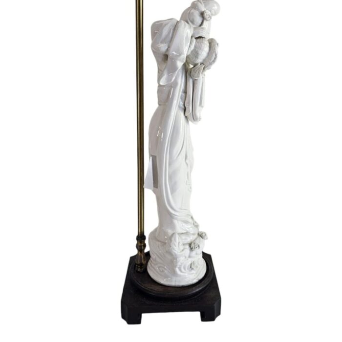 chinese quan yin blanc de chine figural lamp 23 tall 7595