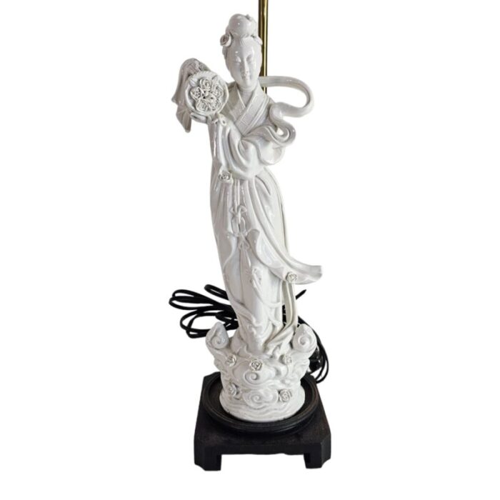 chinese quan yin blanc de chine figural lamp 23 tall 8631